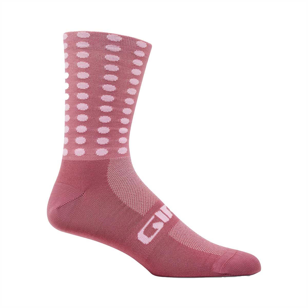 Giro Comp High Rise Sock in Dusty Rose Linocut